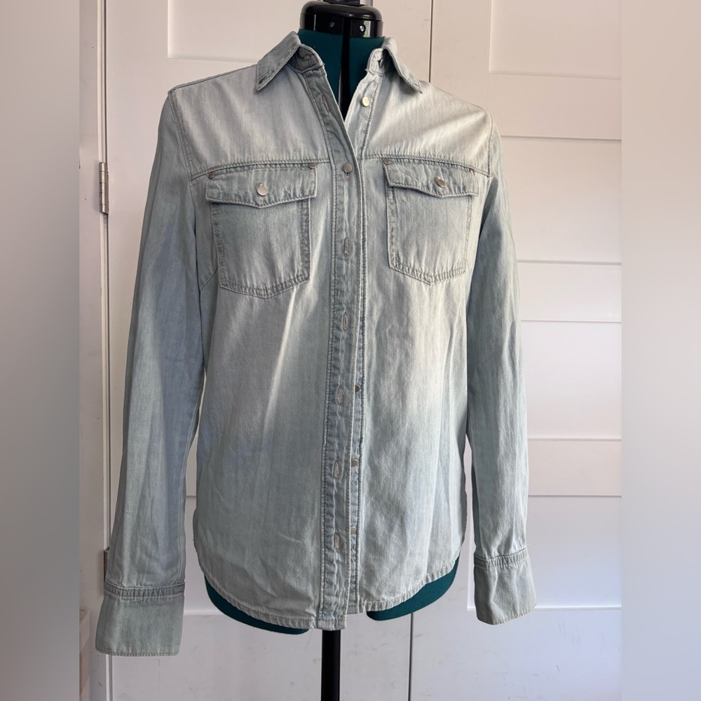 KanCan Pale Blue Denim Button-Down Shirt